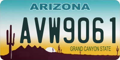 AZ license plate AVW9061