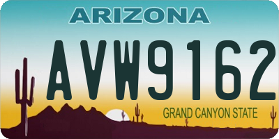 AZ license plate AVW9162