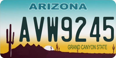 AZ license plate AVW9245