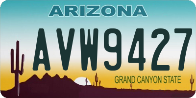 AZ license plate AVW9427