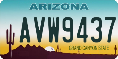 AZ license plate AVW9437