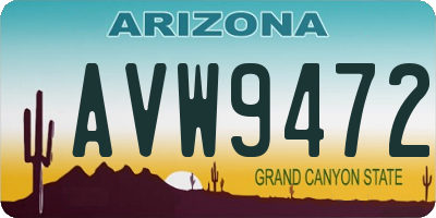 AZ license plate AVW9472