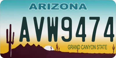 AZ license plate AVW9474