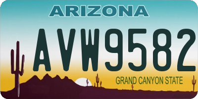 AZ license plate AVW9582