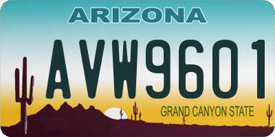 AZ license plate AVW9601