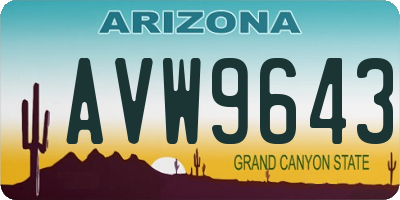 AZ license plate AVW9643