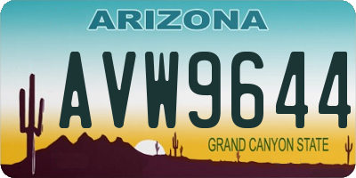 AZ license plate AVW9644