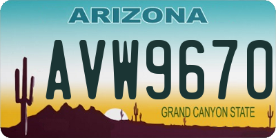 AZ license plate AVW9670