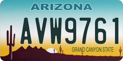 AZ license plate AVW9761