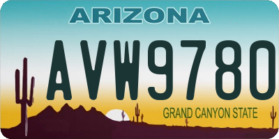 AZ license plate AVW9780