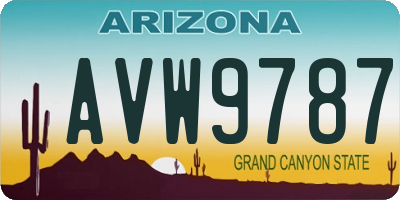 AZ license plate AVW9787
