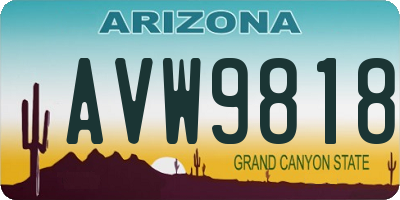 AZ license plate AVW9818