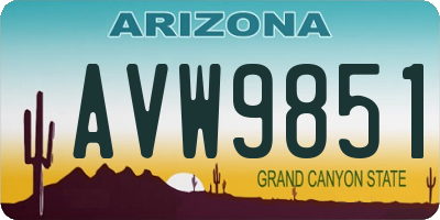 AZ license plate AVW9851
