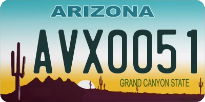 AZ license plate AVX0051