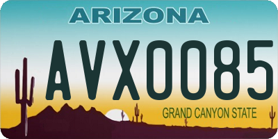 AZ license plate AVX0085