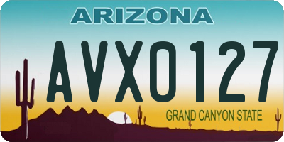 AZ license plate AVX0127