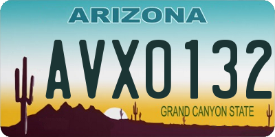 AZ license plate AVX0132