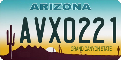AZ license plate AVX0221