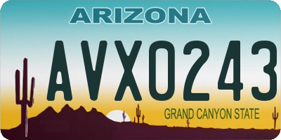 AZ license plate AVX0243