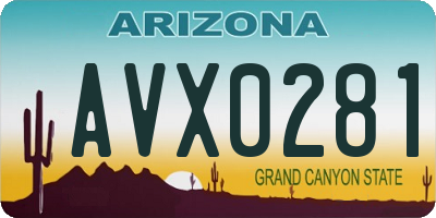 AZ license plate AVX0281