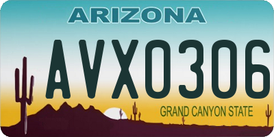 AZ license plate AVX0306