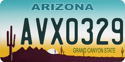 AZ license plate AVX0329