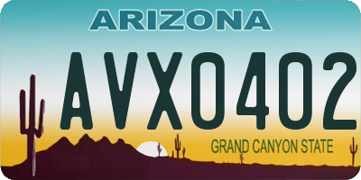 AZ license plate AVX0402