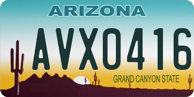 AZ license plate AVX0416