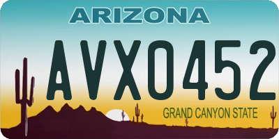 AZ license plate AVX0452