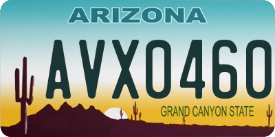 AZ license plate AVX0460