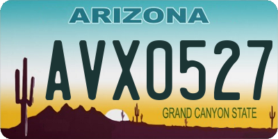 AZ license plate AVX0527