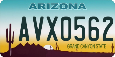 AZ license plate AVX0562