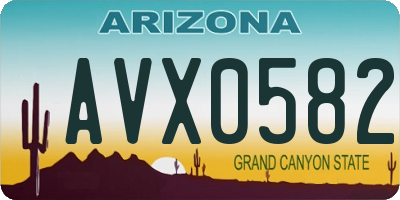 AZ license plate AVX0582