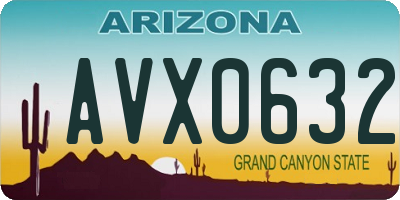 AZ license plate AVX0632