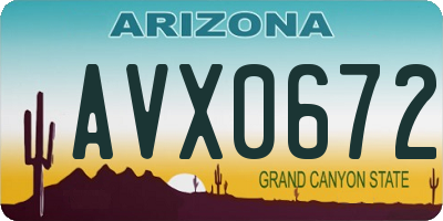 AZ license plate AVX0672