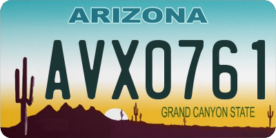AZ license plate AVX0761