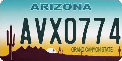 AZ license plate AVX0774