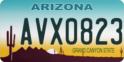 AZ license plate AVX0823