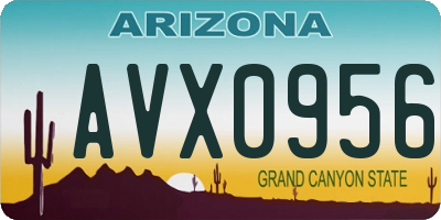 AZ license plate AVX0956