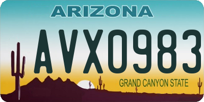 AZ license plate AVX0983