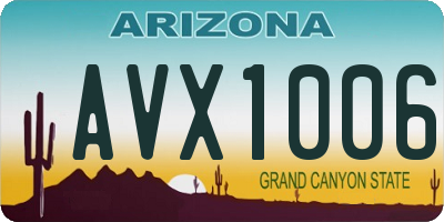 AZ license plate AVX1006