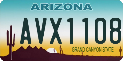 AZ license plate AVX1108