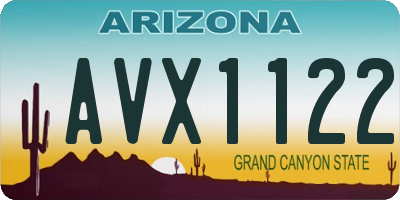 AZ license plate AVX1122
