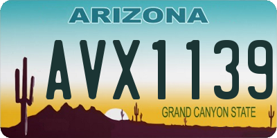 AZ license plate AVX1139