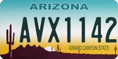 AZ license plate AVX1142