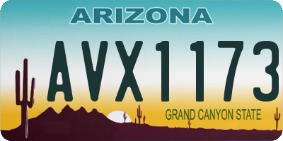 AZ license plate AVX1173