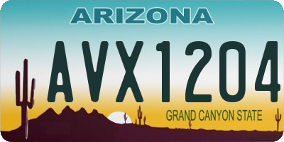 AZ license plate AVX1204