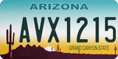 AZ license plate AVX1215