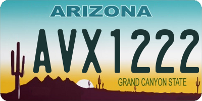 AZ license plate AVX1222