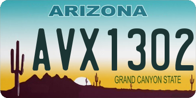 AZ license plate AVX1302